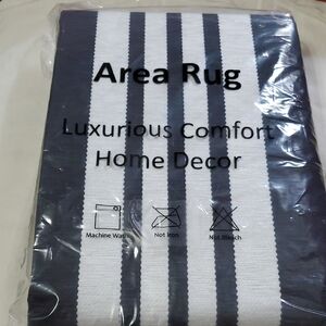 NWT Office Chair Mat 36"x48" Striped - Black And White